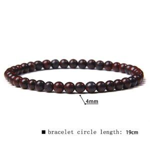 4mm Red Flower Jasper Natural Gemstone Beaded Stretchy Bracelet NWT